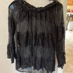Black off shoulder top